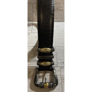 Brighton Vintage 1998 Brown Croc Print Leather‎ Belt Women's Size Small